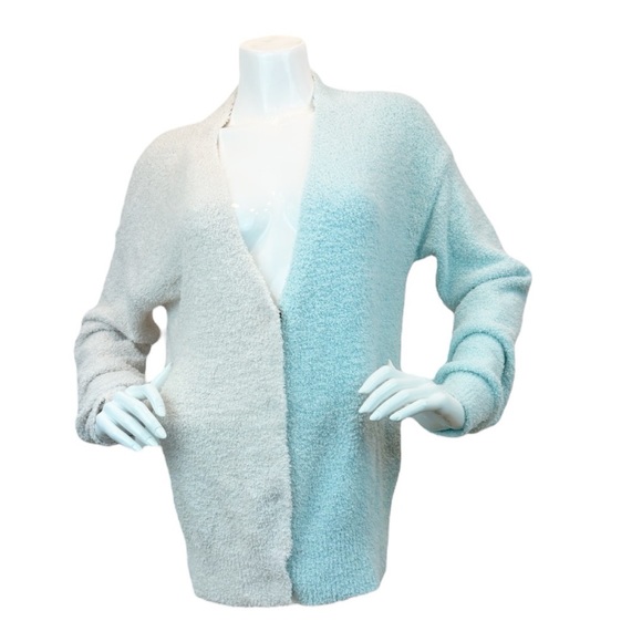 Hello Nite Los Angeles Nude/Mint Loungewear Oversized Cardigan Top Sweater - Picture 3 of 5
